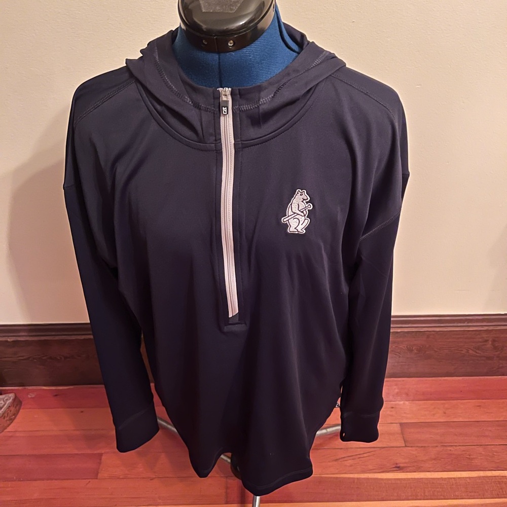 Cutter & Buck Half-Zip Hoodie Vintage Cooperstown Chicago Cubs Logo - NWT